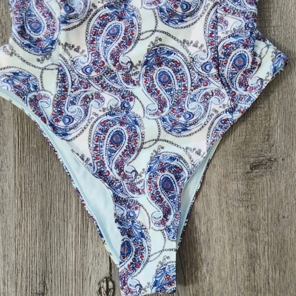 New!Frankies Bikini Fawn Shime Ruffle One Piece‎ Swimsuit - Picture 9 of 11